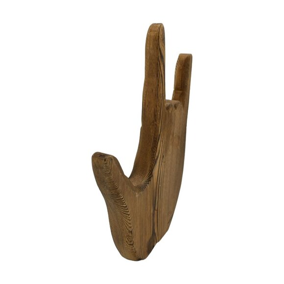 Carved Natural Wood ASL "I Love You" Sign Handmade (?) Hangable or Tabletop Art - Picture 4 of 12